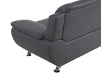 2 Seater Faux Leather Sofa Grey LEIRA