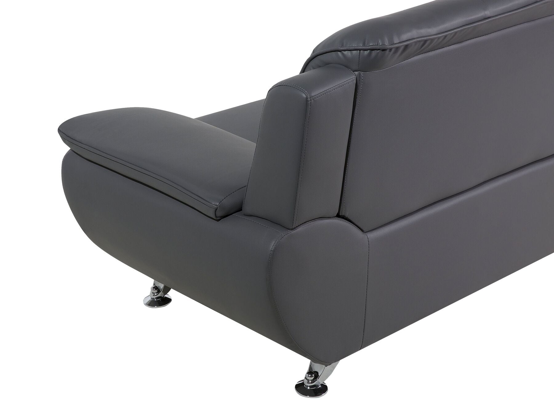 2 Seater Faux Leather Sofa Grey LEIRA