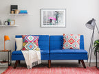 Sofa Bed RONNE Fabric Navy Blue 3 Seater