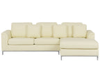 Corner Sofa OSLO Leather Cream 4 Seater Left Hand
