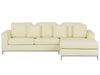Corner Sofa Leather Cream 4 Seater Left Hand