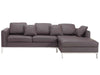 Corner Sofa Leather Brown 4 Seater Left Hand