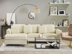 Corner Sofa OSLO Leather Cream 4 Seater Right Hand