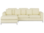 Corner Sofa OSLO Leather Cream 4 Seater Right Hand