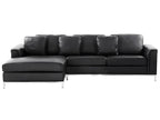 Corner Sofa OSLO Leather Black 4 Seater Right Hand