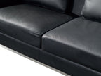 Corner Sofa OSLO Leather Black 4 Seater Right Hand