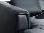 Corner Sofa OSLO Leather Black 4 Seater Right Hand