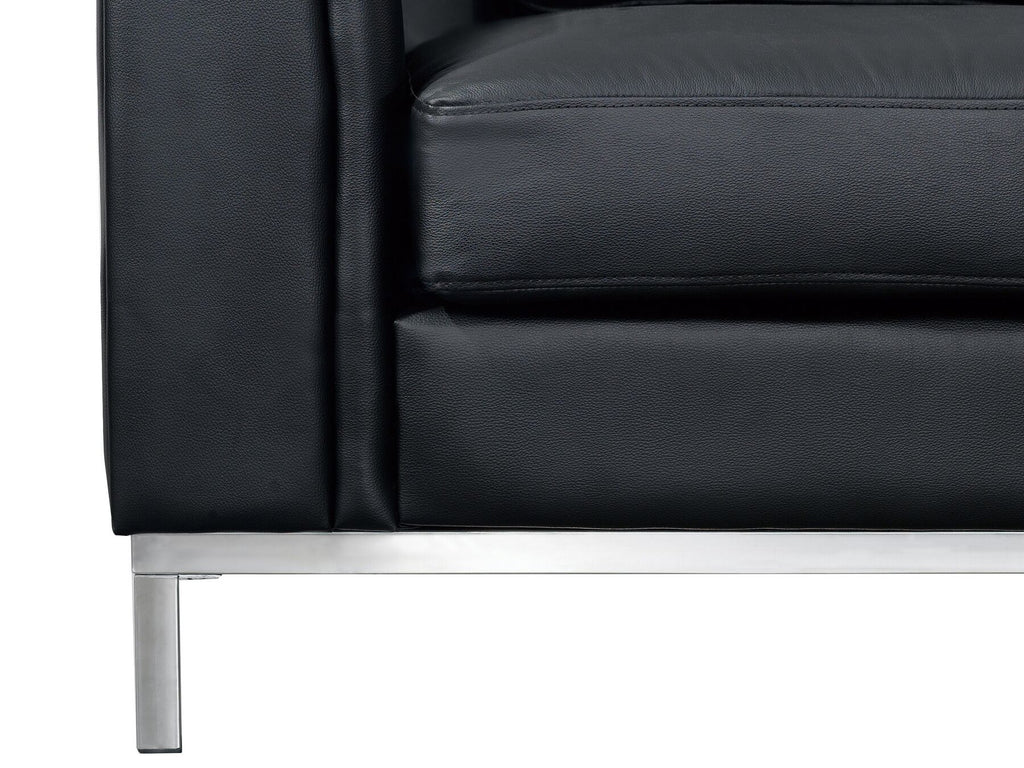 Corner Sofa OSLO Leather Black 4 Seater Right Hand
