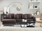 Corner Sofa OSLO Leather Brown 4 Seater Right Hand