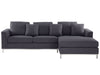 Corner Sofa Fabric Dark Grey 4 Seater Left Hand