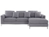 Corner Sofa Fabric Light Grey 4 Seater Left Hand
