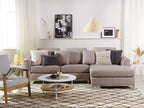 Corner Sofa OSLO Fabric Beige 4 Seater Left Hand