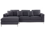 Corner Sofa OSLO Fabric Dark Grey 4 Seater Right Hand