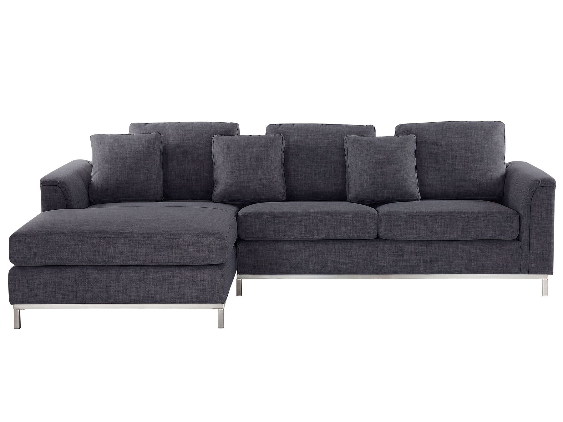 Corner Sofa OSLO Fabric Dark Grey 4 Seater Right Hand