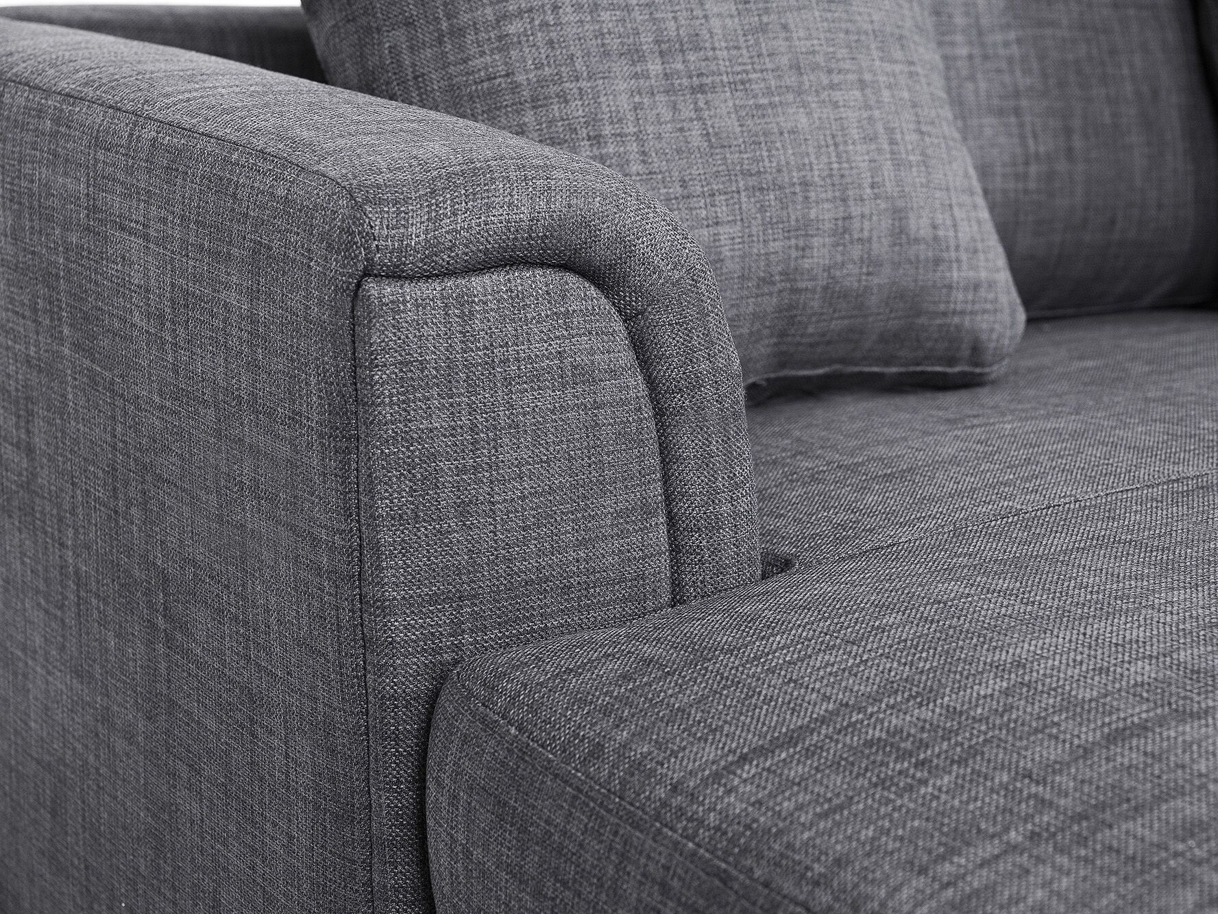 Corner Sofa OSLO Fabric Dark Grey 4 Seater Right Hand