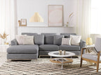 Corner Sofa OSLO Fabric Light Grey 4 Seater Right Hand