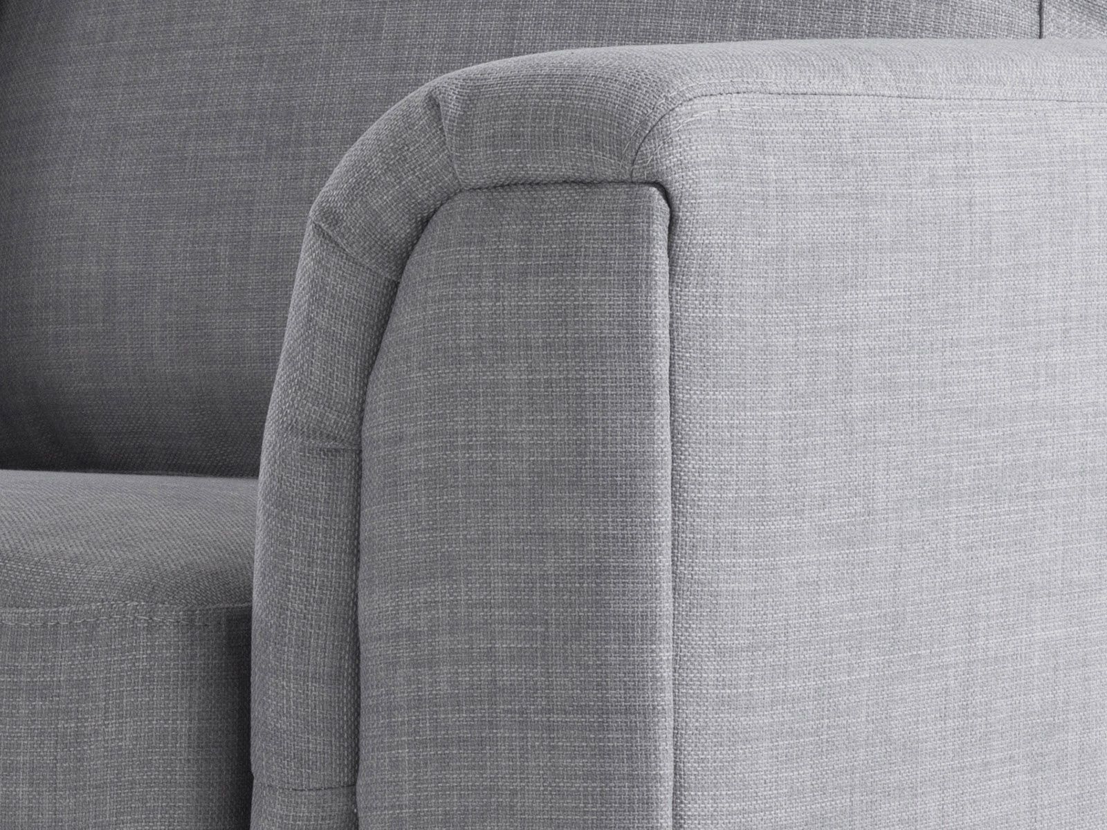 Corner Sofa OSLO Fabric Light Grey 4 Seater Right Hand