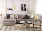 Corner Sofa OSLO Fabric Light Beige 4 Seater Right Hand