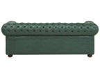 3 Seater Sofa Faux Leather Green CHESTERFIELD