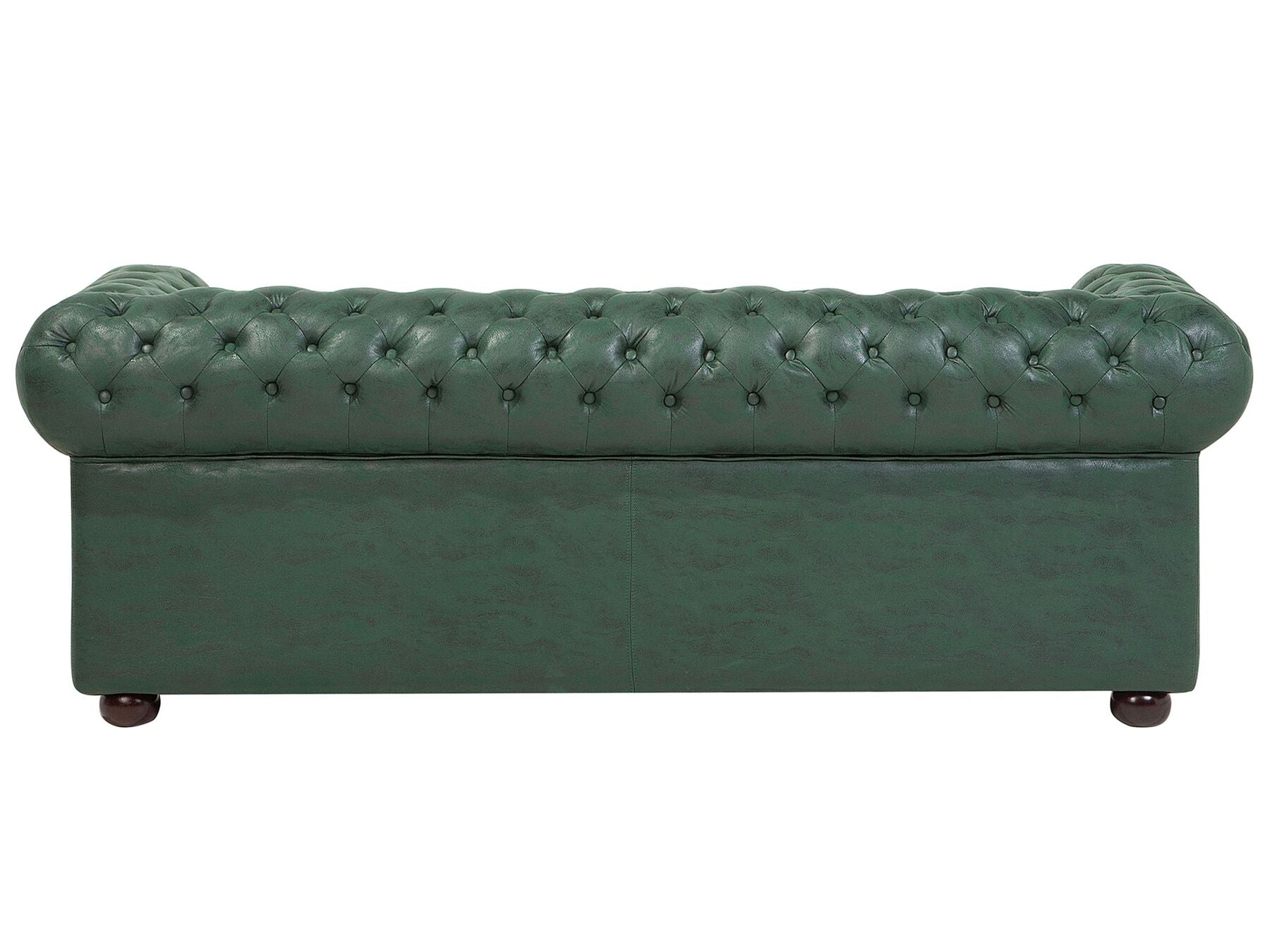 3 Seater Sofa Faux Leather Green CHESTERFIELD