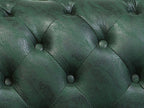 3 Seater Sofa Faux Leather Green CHESTERFIELD