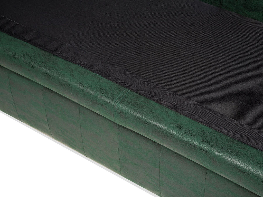 3 Seater Sofa Faux Leather Green CHESTERFIELD