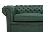 3 Seater Sofa Faux Leather Green CHESTERFIELD