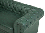 3 Seater Sofa Faux Leather Green CHESTERFIELD