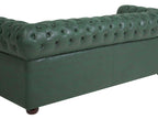 3 Seater Sofa Faux Leather Green CHESTERFIELD