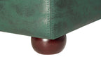 3 Seater Sofa Faux Leather Green CHESTERFIELD