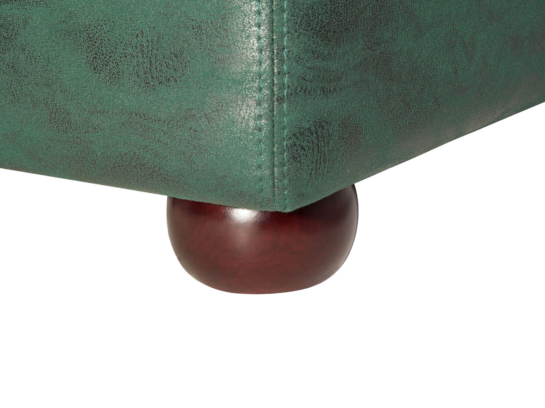 3 Seater Sofa Faux Leather Green CHESTERFIELD