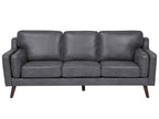 3 Seater Sofa Faux Leather Grey LOKKA