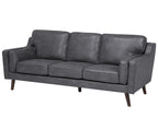 3 Seater Sofa Faux Leather Grey LOKKA