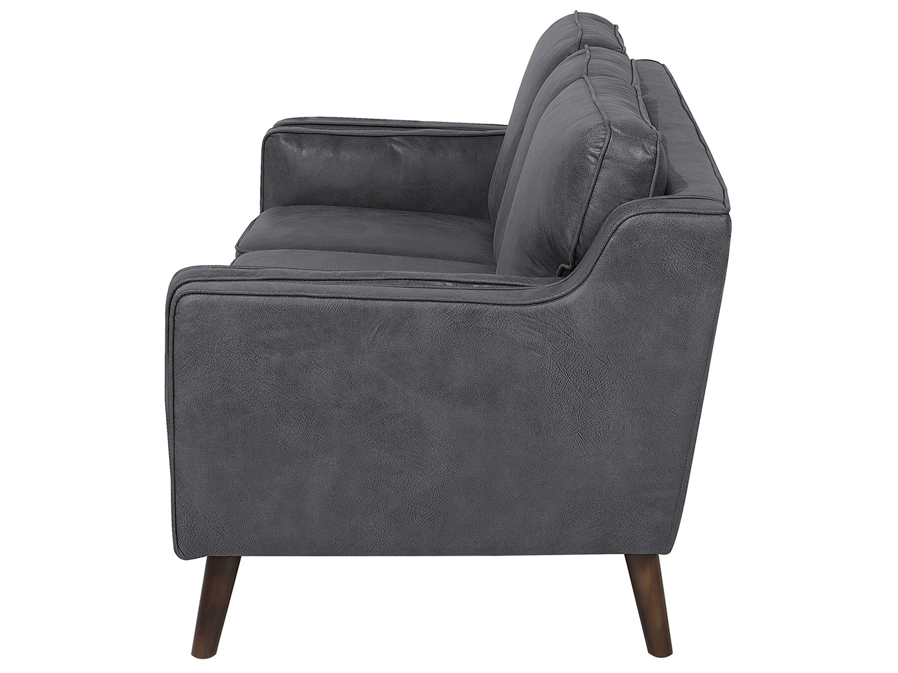 3 Seater Sofa Faux Leather Grey LOKKA