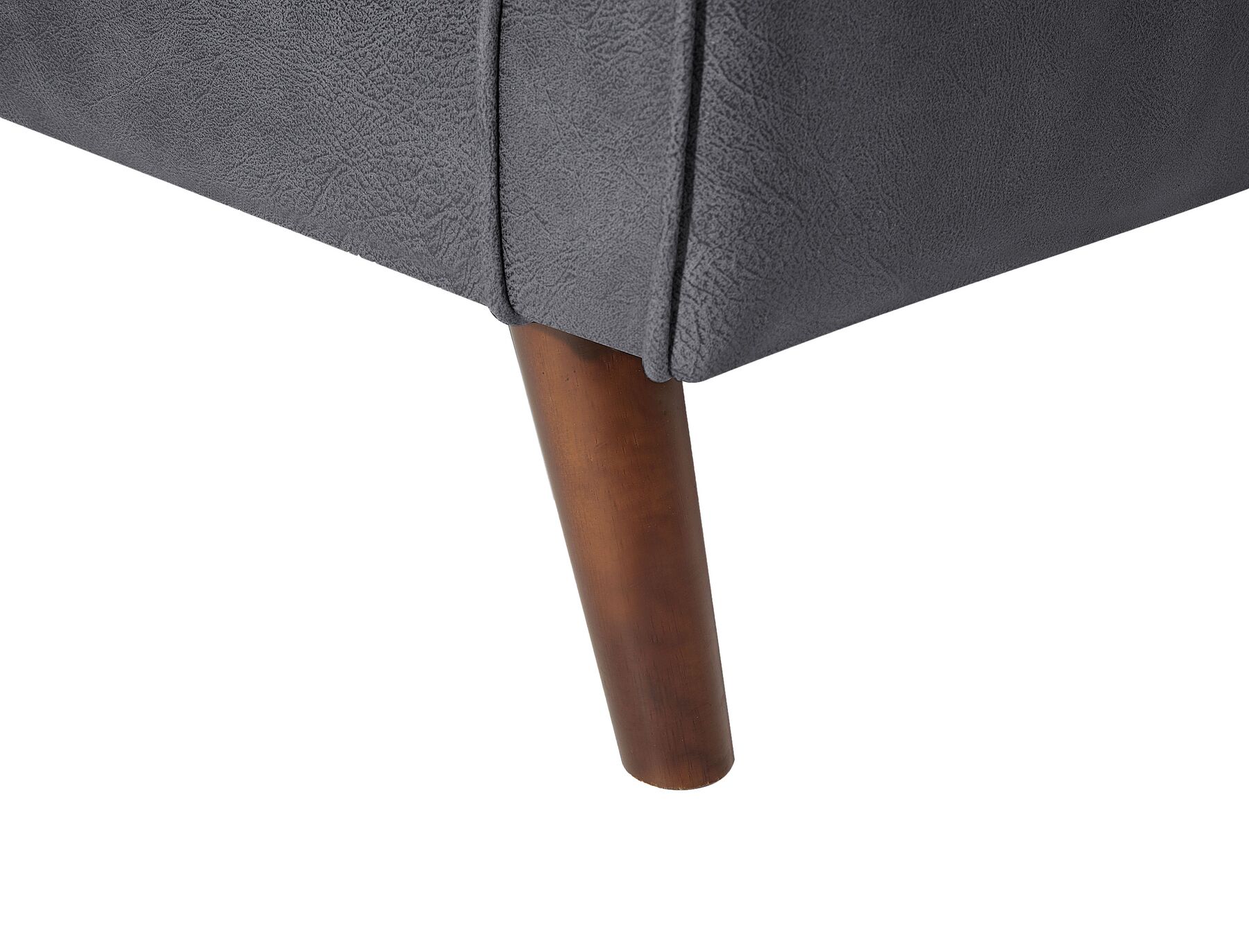 3 Seater Sofa Faux Leather Grey LOKKA