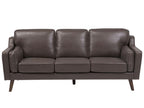 3 Seater Sofa Faux Leather Brown LOKKA