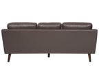 3 Seater Sofa Faux Leather Brown LOKKA