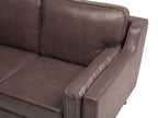 3 Seater Sofa Faux Leather Brown LOKKA