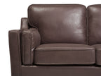 3 Seater Sofa Faux Leather Brown LOKKA