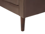 3 Seater Sofa Faux Leather Brown LOKKA