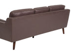 3 Seater Sofa Faux Leather Brown LOKKA