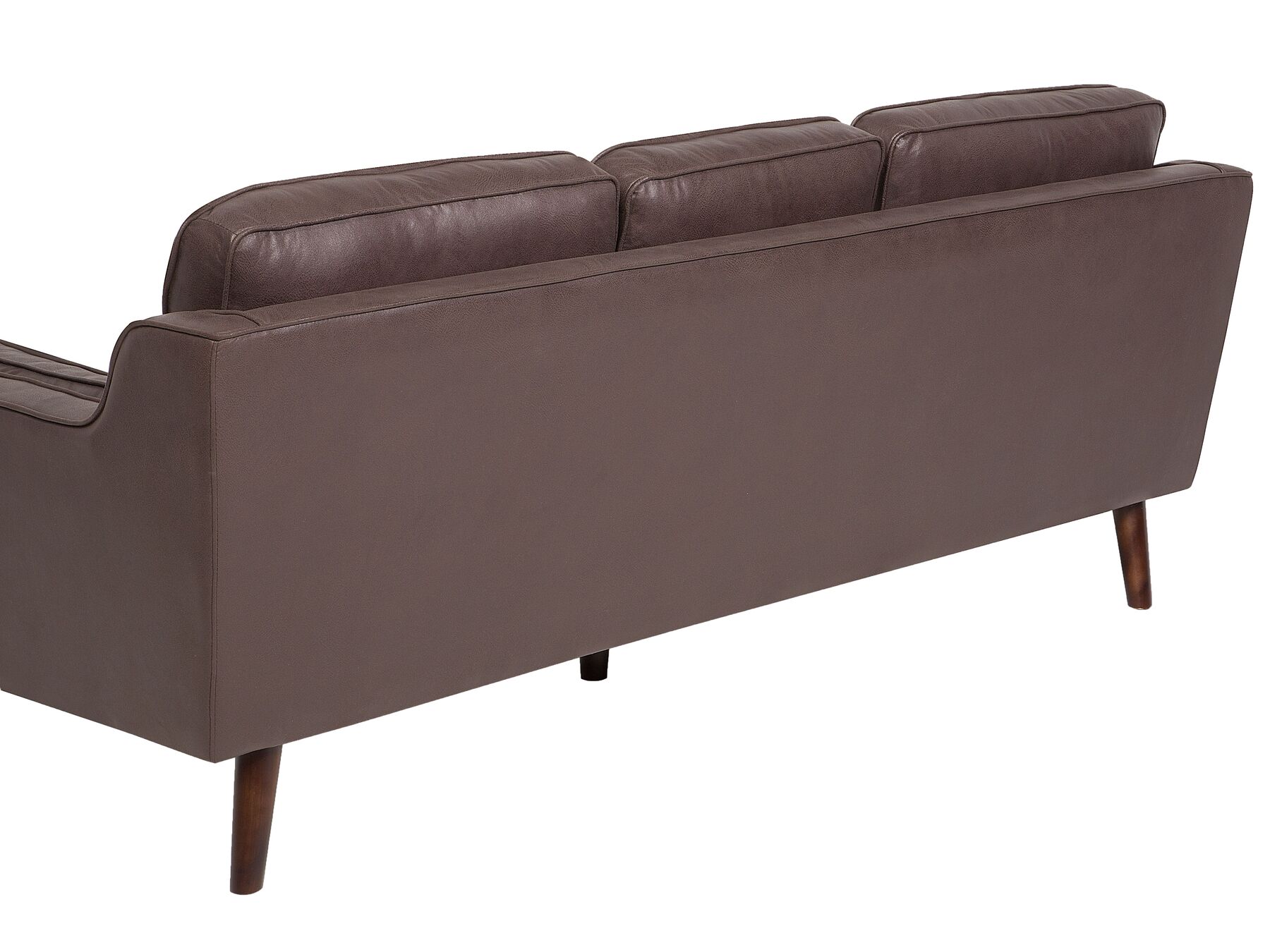 3 Seater Sofa Faux Leather Brown LOKKA