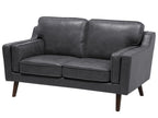 2 Seater Sofa Faux Leather Grey LOKKA