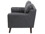 2 Seater Sofa Faux Leather Grey LOKKA