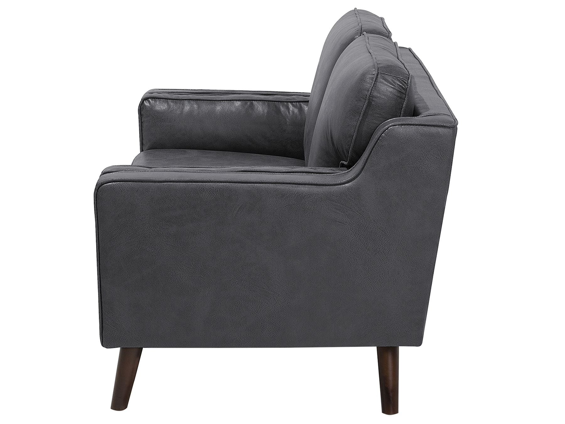 2 Seater Sofa Faux Leather Grey LOKKA