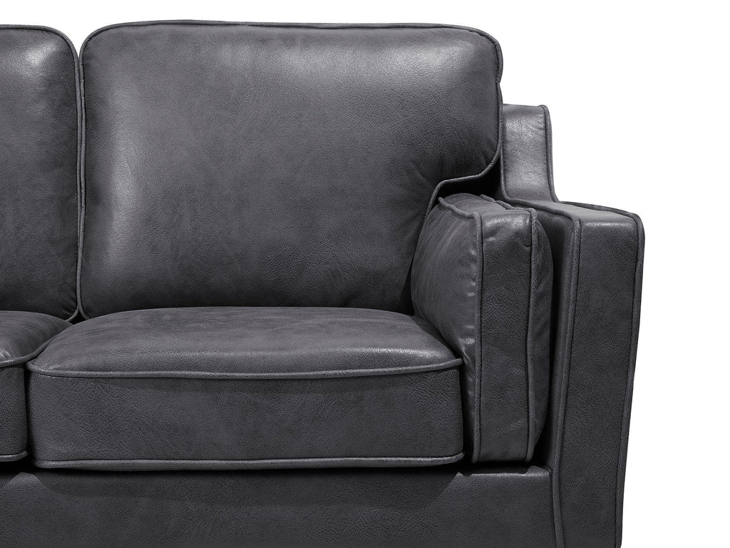 2 Seater Sofa Faux Leather Grey LOKKA