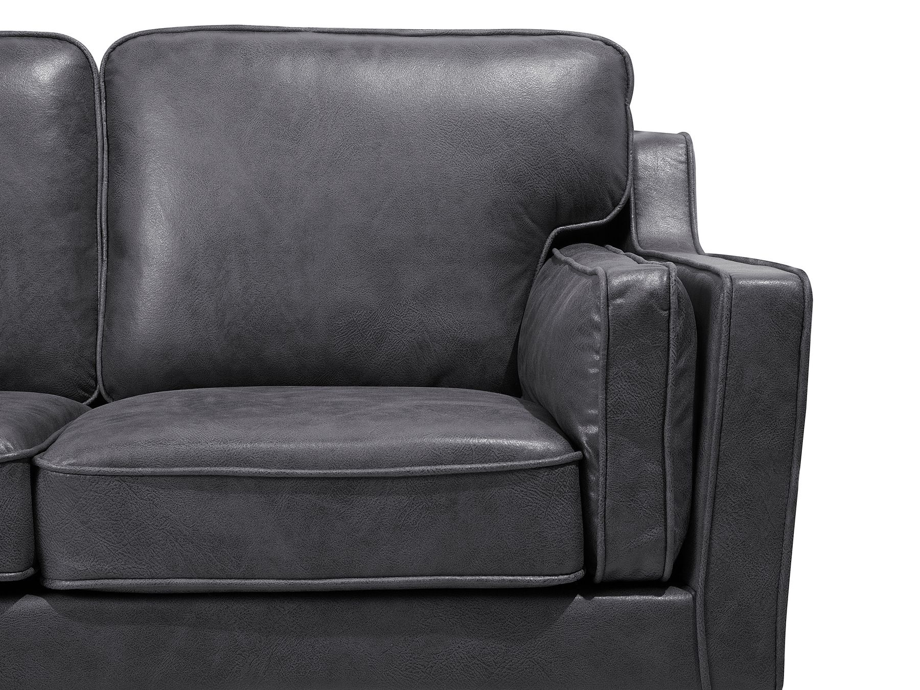 2 Seater Sofa Faux Leather Grey LOKKA