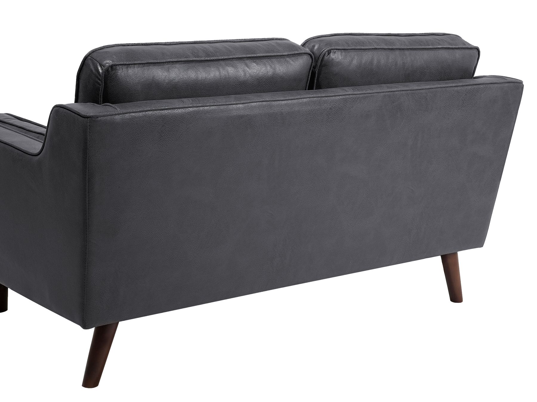 2 Seater Sofa Faux Leather Grey LOKKA