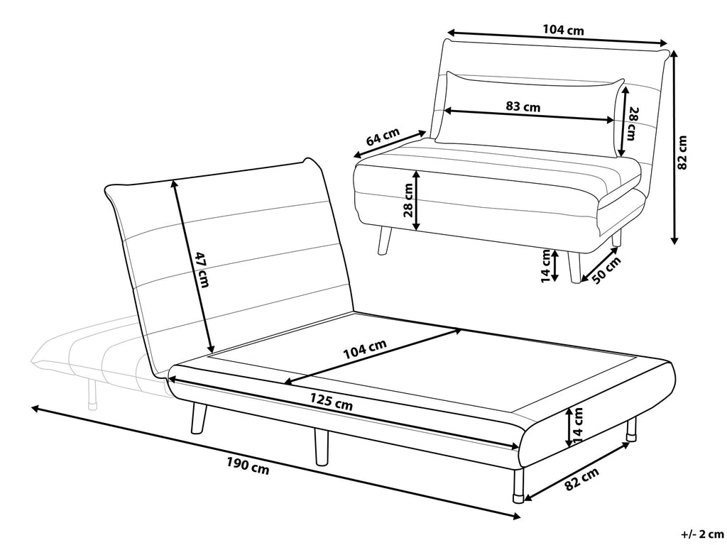 Single Sofa Bed SETTEN Fabric Sea Blue