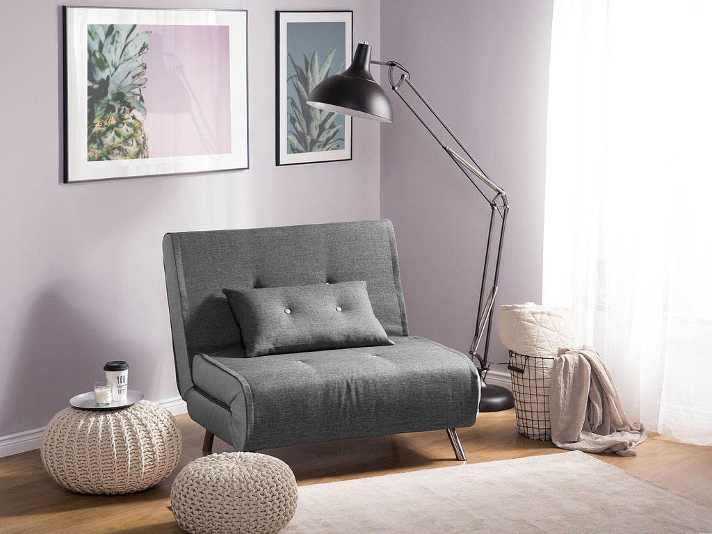 Single Sofa Bed FARRIS Fabric Dark Grey